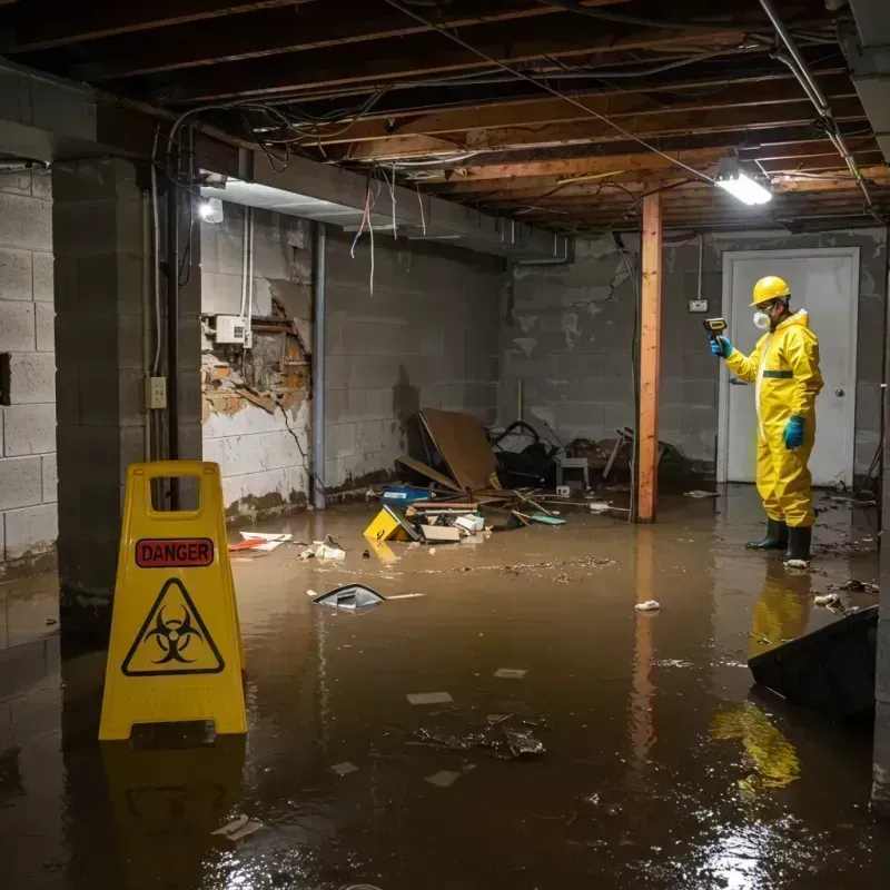 Flooded Basement Electrical Hazard in Chenoa, IL Property